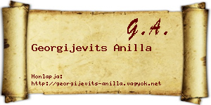 Georgijevits Anilla névjegykártya
